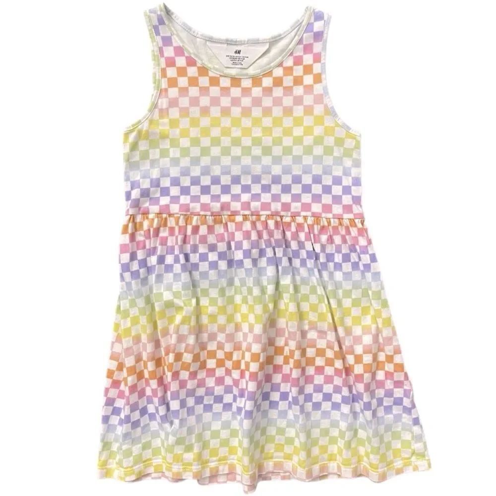 H&M Toddler Girls Multicolor Plaid Cotton Summer Dress Size 5T Size 6 Sleeveless